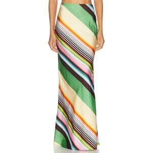 Christopher John Rogers Vibrant Multicolor Bias Maxi Skirt Size 2